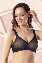 Load image into Gallery viewer, Amante Non-Padded Wired Lace Minimiser Bra - Black 71801