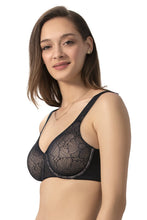 Load image into Gallery viewer, Amante Non-Padded Wired Lace Minimiser Bra - Black 71801