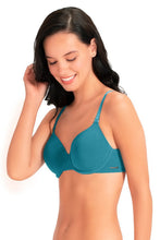 Load image into Gallery viewer, Amante Signature Cotton Padded Wired Bra - Tile Blue 72501