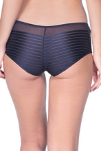 Load image into Gallery viewer, Amante Sheer Stripes Boy shorts - Midnight 14804