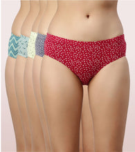 Load image into Gallery viewer, Enamor CR17 Chic Stretch Cotton, All Day Comfort, Mid Waist Hipster Panty for Women - Naturally Breathable, Antimicrobial with Stain release, Inner Elastic, Full Coverage - Pack of 5 (Multicolorprint-Color May Vary)