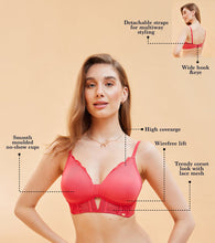 Load image into Gallery viewer, Enamor F134 Padded Wire-Free High-Coverage Lace Bralette