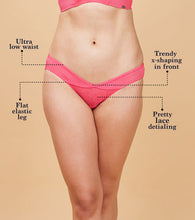 Load image into Gallery viewer, Enamor P138 X-Pattern Low Waist Bikini: Trendy Front X-Shaping, All-Day Comfort Panty