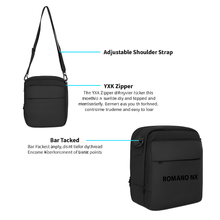 Load image into Gallery viewer, Romano nx Sling Bag for Men & Women – Multi-Functional Travel Crossbody with Adjustable Strap, YKK Zipper & Bar-Tacked Reinforcement – 11x9x5 Inches