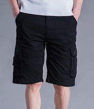 Load image into Gallery viewer, Romano nx 100% Cotton Cargo Bermuda Shorts for Men- With Many Pockets & Side Zipper Pockets Black Color romanonx.com