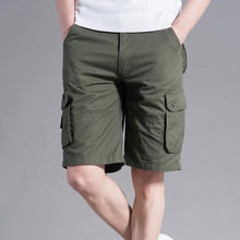 Load image into Gallery viewer, Romano nx 100% Cotton Cargo Shorts for Men- Bermuda with Multi-Pockets & Side Zipper Pockets Olive Colour romanonx.com