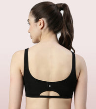 Load image into Gallery viewer, Enamor Low Impact Women's Cotton Everyday Sports Bra - All Day Comfort, Non Padded, Wirefree, High Coverage - SB06 (Black/White/Grapewine)