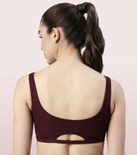Load image into Gallery viewer, Enamor Low Impact Women's Cotton Everyday Sports Bra - All Day Comfort, Non Padded, Wirefree, High Coverage - SB06 (Black/White/Grapewine)