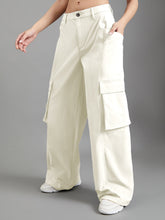Load image into Gallery viewer, Go Colors Cream Cargo Pants