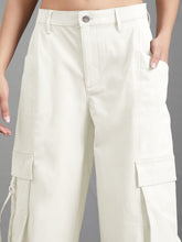 Load image into Gallery viewer, Go Colors Cream Cargo Pants