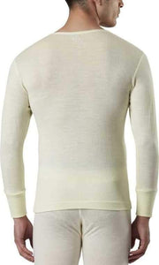 Monte Carlo Pure New Merino Wool Machine Washable Full Sleeves Round Neck Thermal for Men Off White Color romanonx.com 