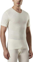 Load image into Gallery viewer, Monte Carlo Pure New Merino Wool Machine Washable Half Sleeves Round Neck Thermal for Men Off White romanonx.com
