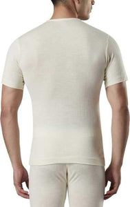 Monte Carlo Pure New Merino Wool Machine Washable Half Sleeves Round Neck Thermal for Men Off White romanonx.com 