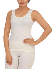 Load image into Gallery viewer, Monte Carlo Pure New Merino Wool Machine Washable Sleeveless Round Neck Thermal for Women Off White Color romanonx.com 
