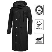 Load image into Gallery viewer, Romano nx 100% Waterproof Heavy Duty Double Layer Hooded Long Raincoat Men in a Storage Bag romanonx.com