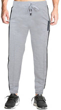 Load image into Gallery viewer, Romano nx Men&#39;s 100% Cotton Joggers Trackpants with Two Side Zipper Pockets in 4 Colors romanonx.com Medium Light Grey Melange 
