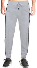 Load image into Gallery viewer, Romano nx Men's 100% Cotton Joggers Trackpants with Two Side Zipper Pockets in 4 Colors romanonx.com Medium Light Grey Melange
