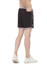 Load image into Gallery viewer, Romano nx Men's Black 7 inch Dry Fit Sports Running Reflective Shorts with 2 Side Pockets and Zipper Back Pocket romanonx.com