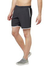 Load image into Gallery viewer, Romano nx Men's Dark Grey 7 inch Dry Fit Sports Running Reflective Shorts with 2 Side Pockets and Zipper Back Pocket romanonx.com