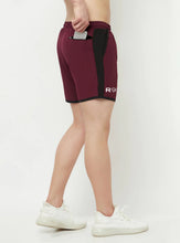 Load image into Gallery viewer, Romano nx Men's Maroon 7 inch Dry Fit Sports Running Reflective Shorts with 2 Side Pockets and Zipper Back Pocket romanonx.com