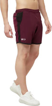 Load image into Gallery viewer, Romano nx Men's Maroon 7 inch Dry Fit Sports Running Reflective Shorts with 2 Side Pockets and Zipper Back Pocket romanonx.com