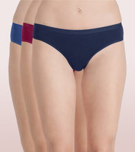 Load image into Gallery viewer, Enamor CR01-The Branded Stretch C Bikini Panty| Antimicrobial And Stain Release Finish| Cotton Spandex- Pack of 3 (Multicolordark)
