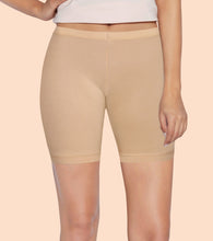 Load image into Gallery viewer, Enamor Mid Rise Mid Thigh Length Fabulous Inners Shorts For Women - Hugged Fit, Stretch Cotton - E032 (Skin)
