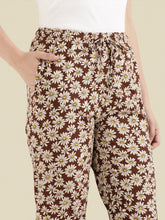 Load image into Gallery viewer, Go Colors Brown Cotton Knit Printed Lounge Pants
