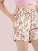 Load image into Gallery viewer, Go Colors White Woven Viscose Printed Lounge Shorts
