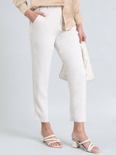 Load image into Gallery viewer, Go Colors Cream Crepe Tapered Trouser

