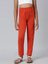 Load image into Gallery viewer, Go Colors Orange Cotton Stretch  Ankle Length Leggings
