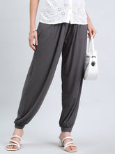 Load image into Gallery viewer, Go Colors Silver Grey Viscose Stretch Harems
