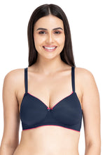 Load image into Gallery viewer, Amante Casual Chic Solid Padded Non-Wired T-Shirt Bra - Midnight-Red Obsession 10901
