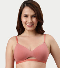 Load image into Gallery viewer, Enamor Innovations CloudSoft, Invisi Neckline Women's Cotton Everyday T-Shirt Bra - Padded, Wirefree, Medium Coverage - A032 (Rosette)

