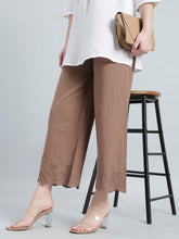 Load image into Gallery viewer, Go Colors Light Brown Cotton Hakoba Palazzo
