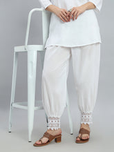 Load image into Gallery viewer, Go Colors White Embroidered Lace Salwar

