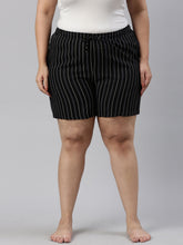 Load image into Gallery viewer, Go Colors Black Woven Viscose Printed Lounge Shorts
