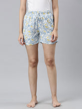 Load image into Gallery viewer, Go Colors White Woven Viscose Printed Lounge Shorts
