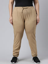 Load image into Gallery viewer, Go Colors Khaki Cotton Poly Stretch Cuffed Joggers
