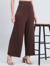 Load image into Gallery viewer, Go Colors Dark Brown Viscose Knit Palazzo
