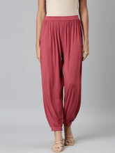 Load image into Gallery viewer, Go Colors Rusty Pink Viscose Stretch Harems
