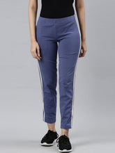 Load image into Gallery viewer, Go Colors Jeans Blue Cotton Stretch Side Stripes Track Pant
