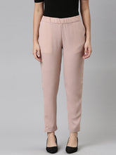 Load image into Gallery viewer, Go Colors Baby Pink Woven Cotton Stretch Formal Trouser

