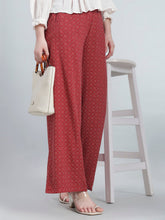 Load image into Gallery viewer, Go Colors Red Woven Viscose Printed Palazzo
