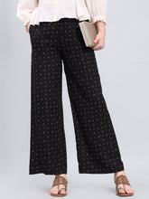 Load image into Gallery viewer, Go Colors Black Viscose Printed Palazzo
