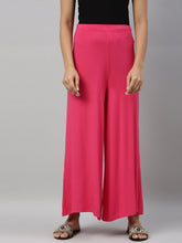 Load image into Gallery viewer, Go Colors Young Fuchsia Viscose Knit Palazzo
