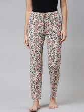 Load image into Gallery viewer, Go Colors Beige Cotton Knit Printed Lounge Pants
