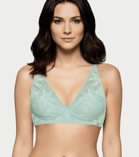 Load image into Gallery viewer, Enamor BambooBliss Lace Plunge Bra, Padded, Wire Free, High Coverage - IB25 (Jade Green)
