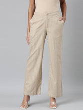 Load image into Gallery viewer, Go Colors Beige Cotton Stripes Cargo Pant

