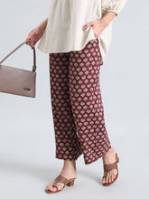 Load image into Gallery viewer, Go Colors Brown Woven Viscose Printed Palazzo
